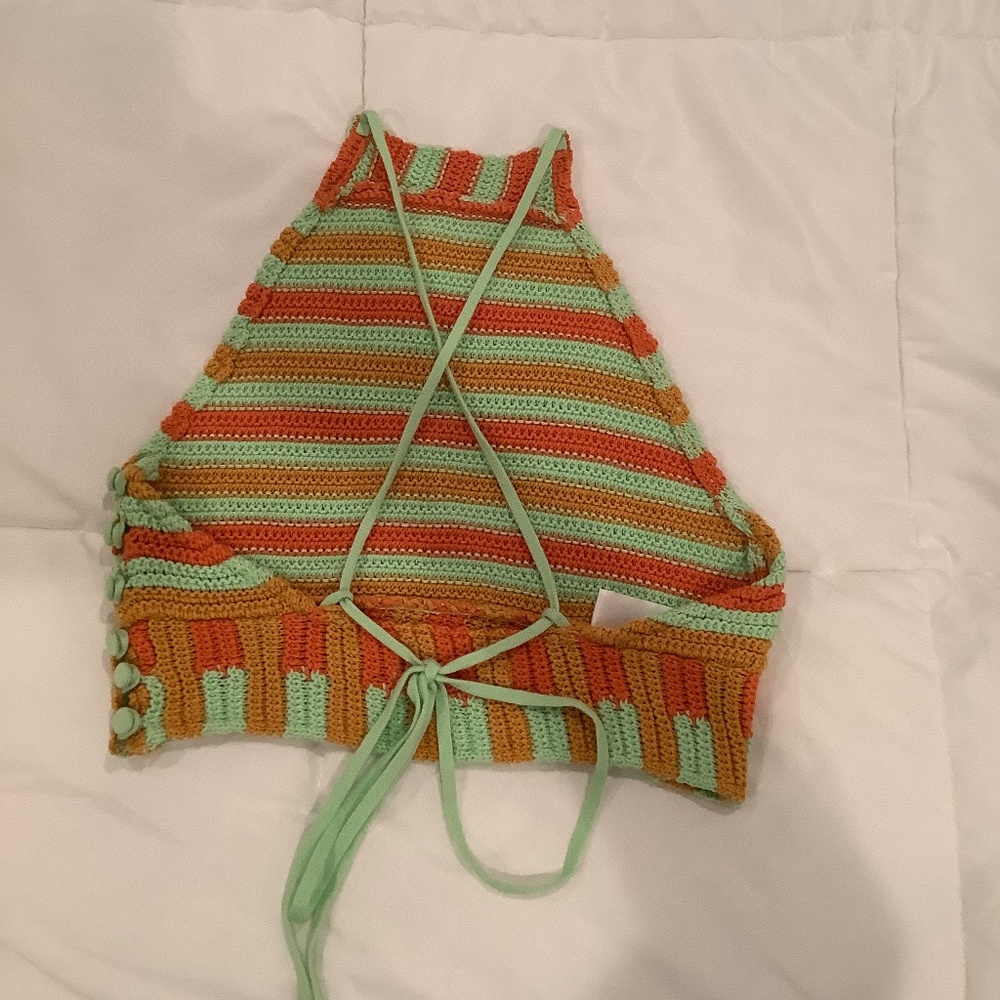 Urban Outfitters Crochet Multicolored Crop Top